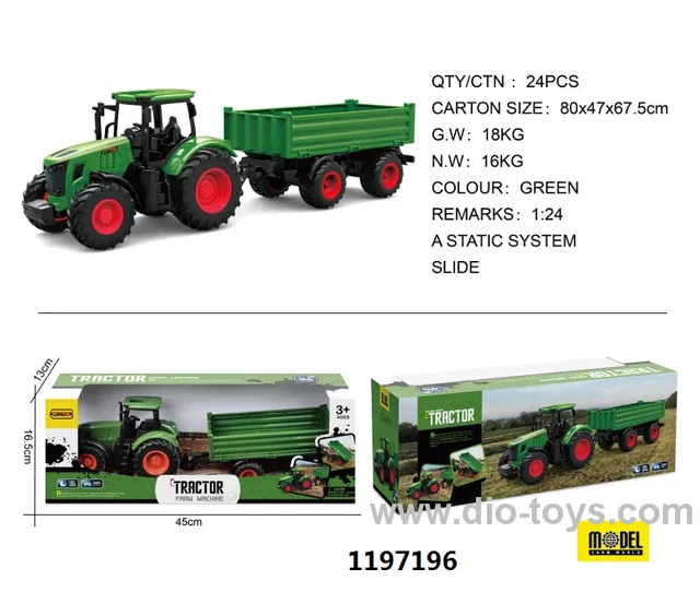 Slide Farm Tractor Simulation Farmer Vehicle in window box
