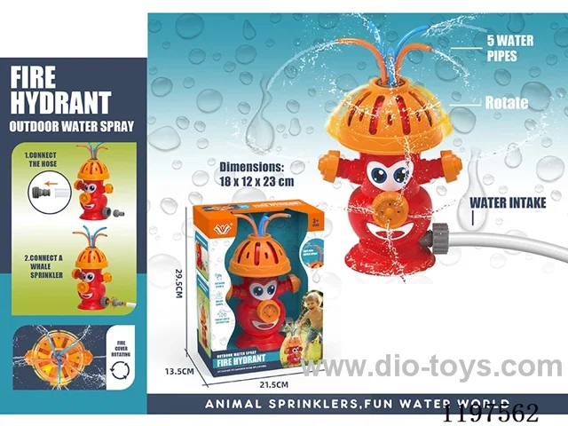 Fire hydrant sprinkler with hose