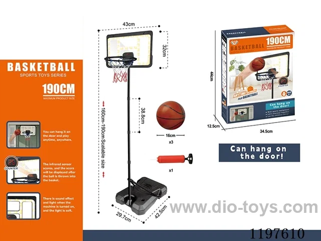 Basketball hoop with lighted set