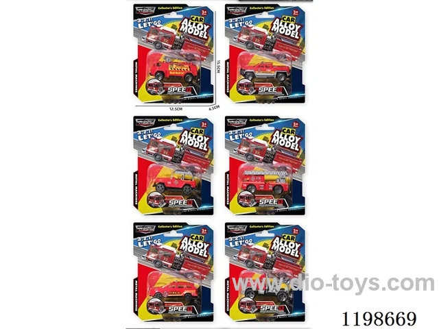 1:64 free wheel alloy fire truck