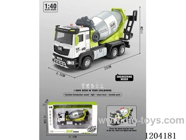 1:40 alloy inertia mixer truck