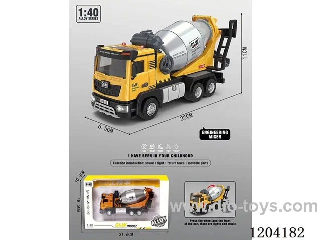 1:40 alloy inertia mixer truck