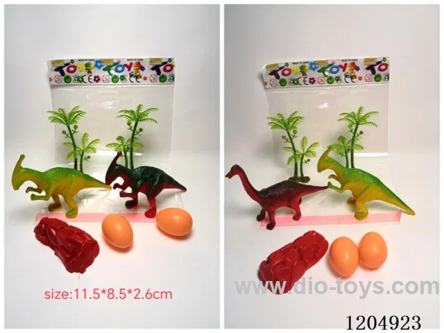 Simulation Scene 7pcs - Dinosaur 2pcs, Coconut Tree 2pcs, 1 Stone, 2 Dinosaur Eggs