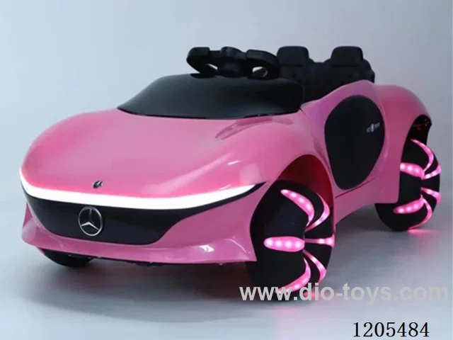 Children's electric car/One click start, front and rear running lights design, four wheel super cool lighting, large trunk space, 2.4g Bluetooth remote control, swing function, multi-functional music early education, battery display, Bluetooth function, USB support, portable handle, four wheel suspe