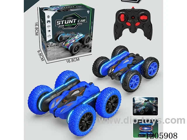 2.4G 4-wheel rc stunt car with light included battery