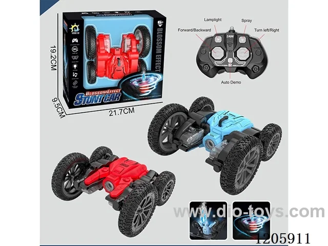 2.4G rc stunt car with light/spray included battery