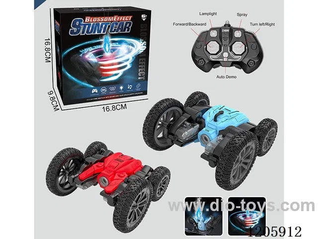 2.4G rc stunt car with light/spray included battery