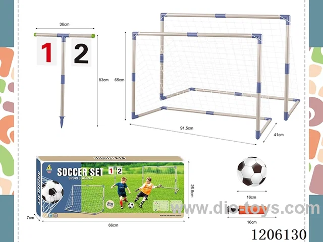 Scoring soccer goal set with two goals