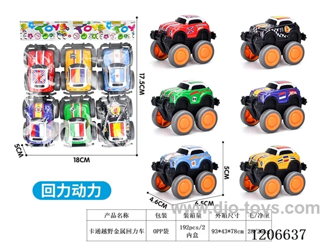 Cartoon off-road metal pull-back car