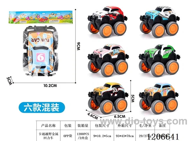 Cartoon off-road metal pull-back car
