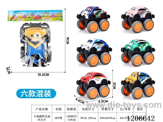 Cartoon off-road metal pull-back car