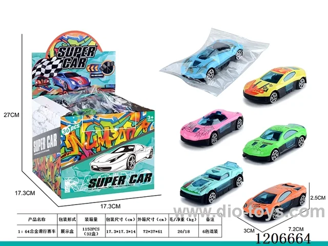 1:64 alloy sliding racer 36PCS