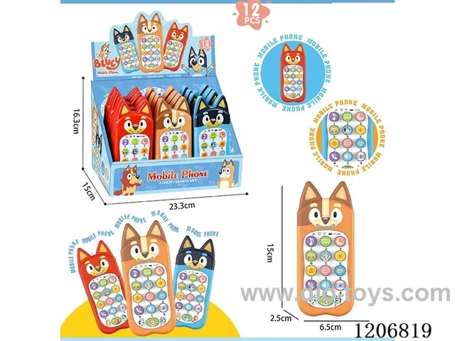 Early education mobile phone Bluey English -3 mixed packs (12 PCS/box)