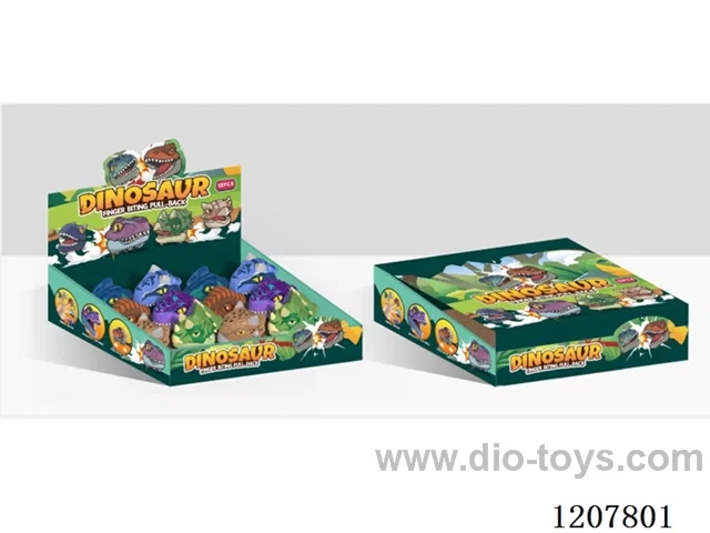 Pull back dinosaur head with key chain-display box