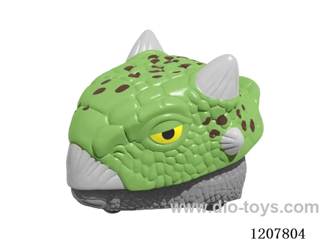 Pull back dinosaur head with key chain-Raptors