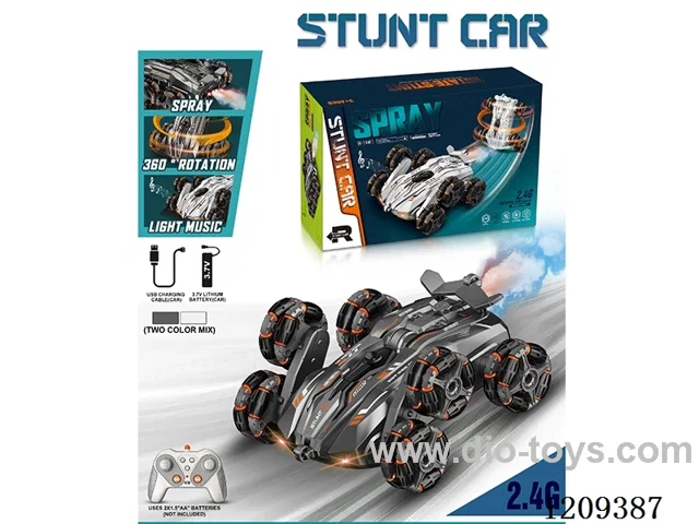 2.4G 6-wheel rc stunt car W L/M/spray included battery