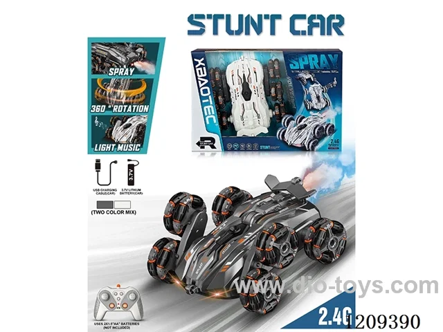 2.4G 6-wheel rc stunt car W L/M/spray included battery