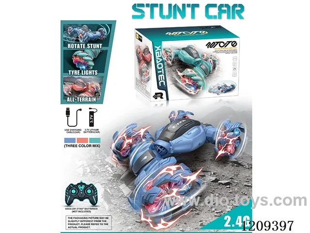 2.4G 1:16 rc stunt car with light included battery