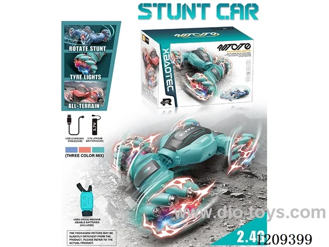 2.4G 1:16 rc stunt car with light included battery