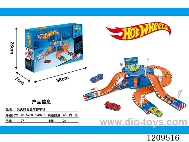 Hot wheels alloy car parking lot