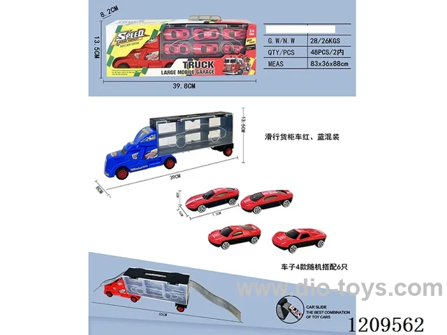 Free wheel container truck with 6PCS free wheel alloy fire truck