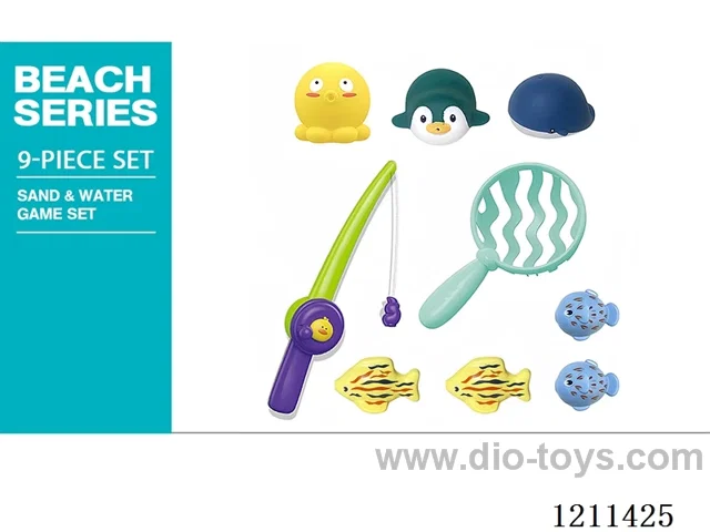 Magnetic Fishing Toys Set + Vinyl Animals 9PCS