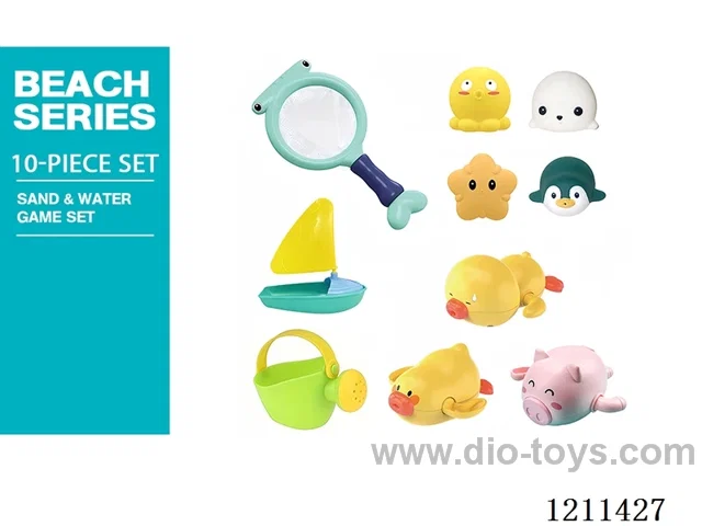 Fishing Fun 10PCS+Water play on chain+Vinyl animal 1PCS