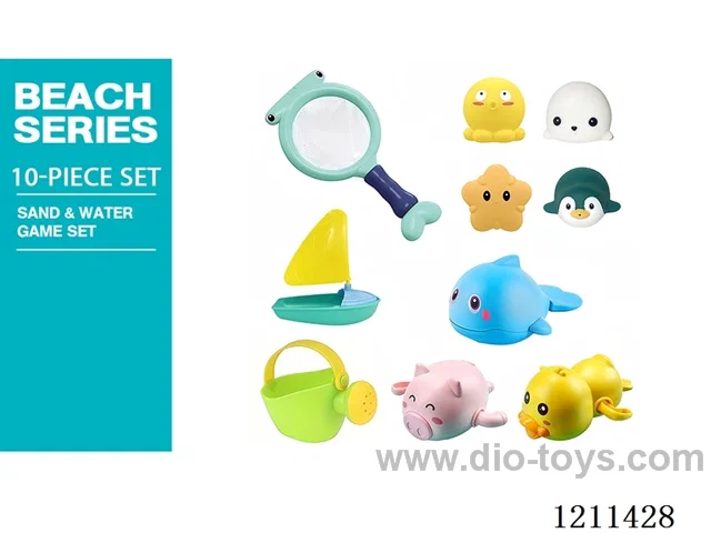 Fishing Fun 10PCS+Chained Water Play+Vinyl Animals 1PCS