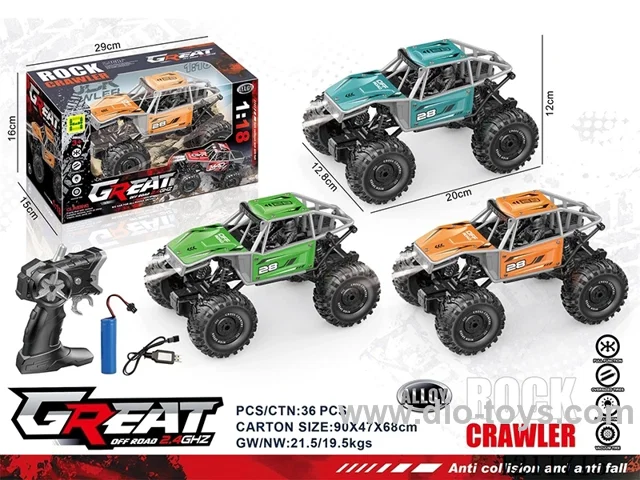 1:18 2.4G 4ch rc alloy car included battery