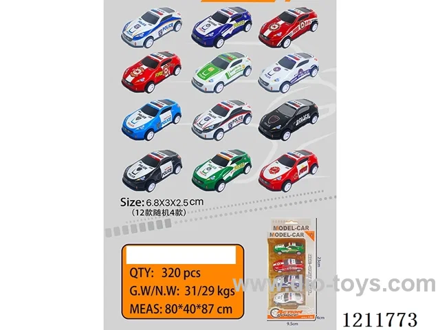 6.8CM 4PCS pull back car
