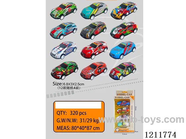 6.8CM 4PCS pull back car