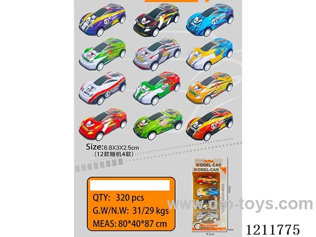 6.8CM 4PCS pull back car