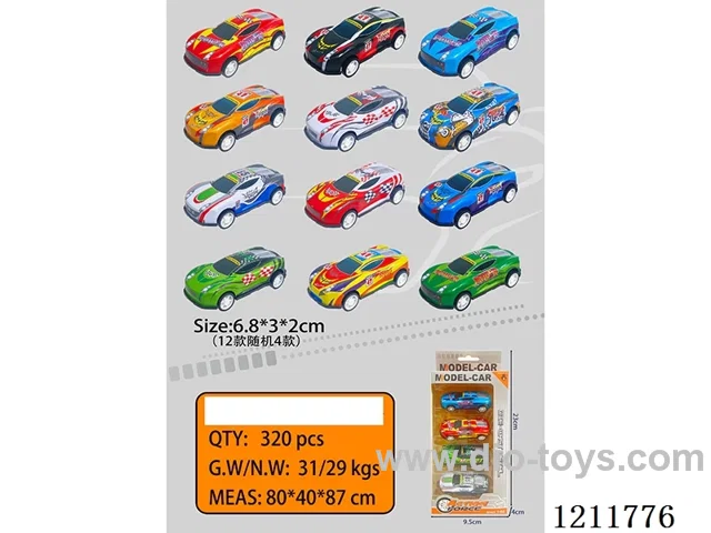 6.8CM 4PCS pull back car