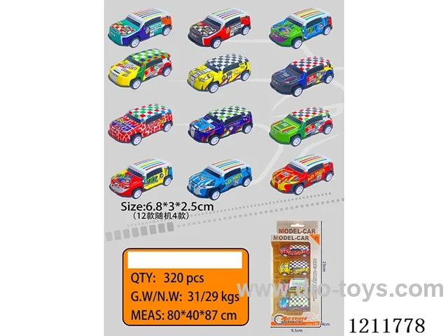 6.8CM 4PCS pull back car