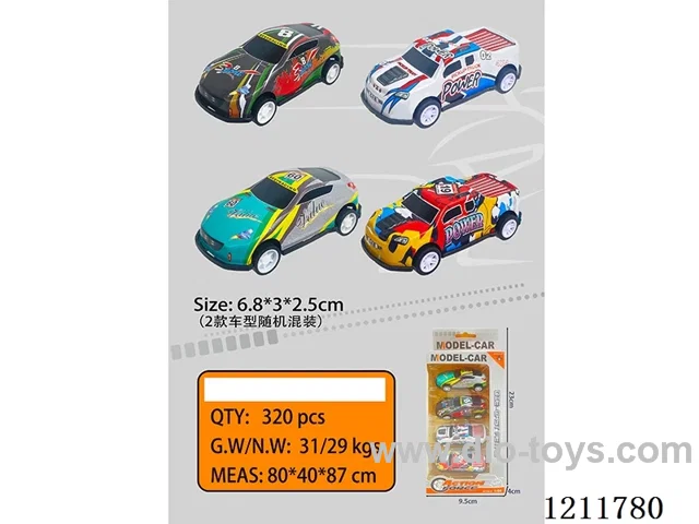 6.8CM 4PCS pull back car