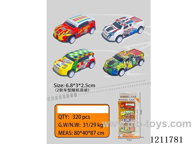 6.8CM 4PCS pull back car