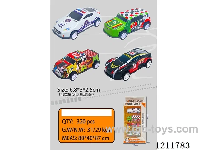 6.8CM 4PCS pull back car