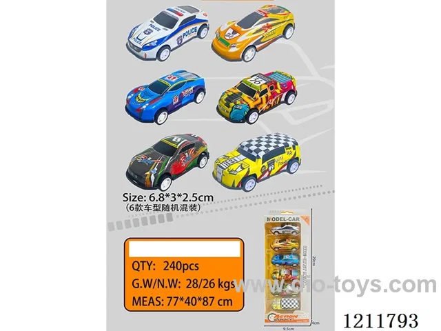 6.8CM 6PCS pull back car