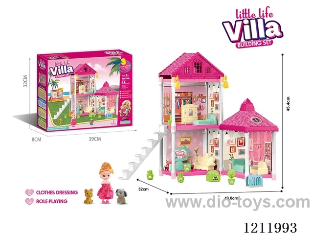 DIY assembling castle doll house 85PCS(injection molding)
