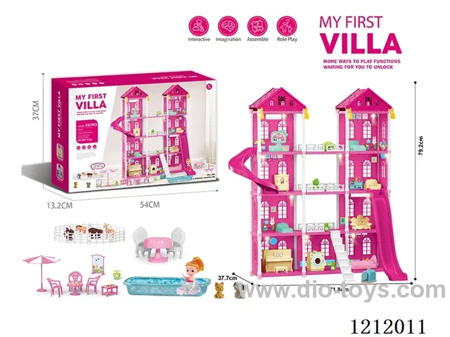 DIY assembling Castle Doll Cottage 232PCS (Full Injection Model)
