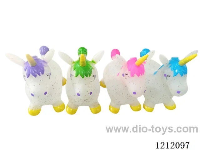 Inflatable transparent gold powder unicorn horse