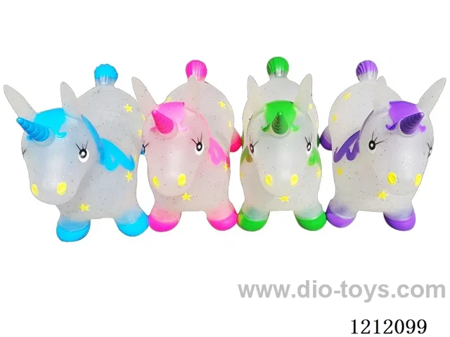 Inflatable transparent gold unicorn