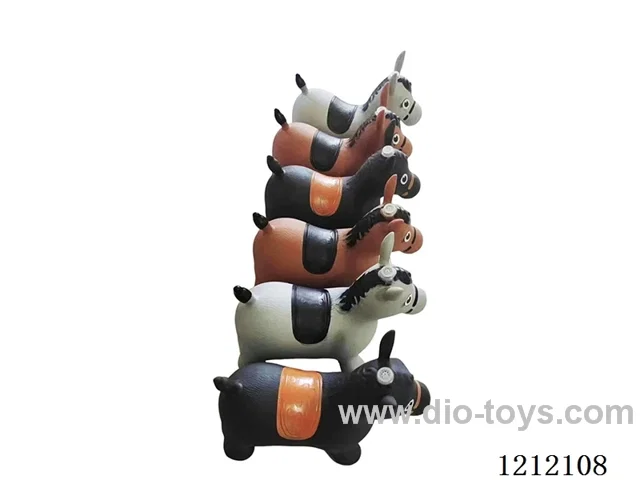 Flash music inflatable painted coffee horse (soft material) (including 3*1.5V battery)