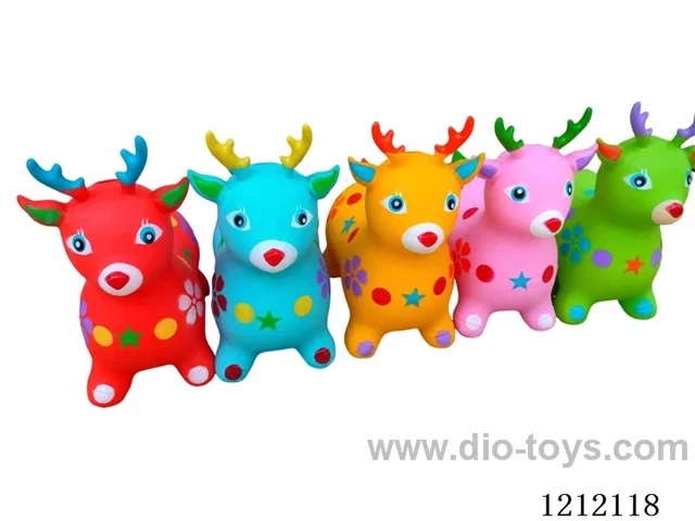 Flash music inflatable painted cartoon deer (including 3*1.5V battery)