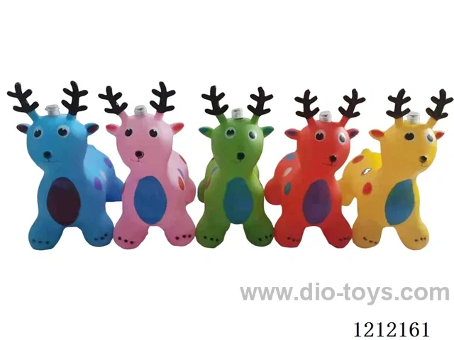 Flash music inflatable painted Christmas deer color mixing (including 3*1.5V battery)