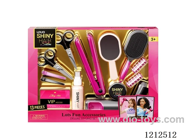 Hairdressing set+lighting and sound (13PCS)(2*AAA not included)
