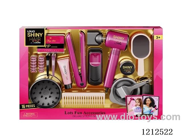 Hairdressing set+lighting and sound (16PCS)(3*AAA+2*AAA not included)