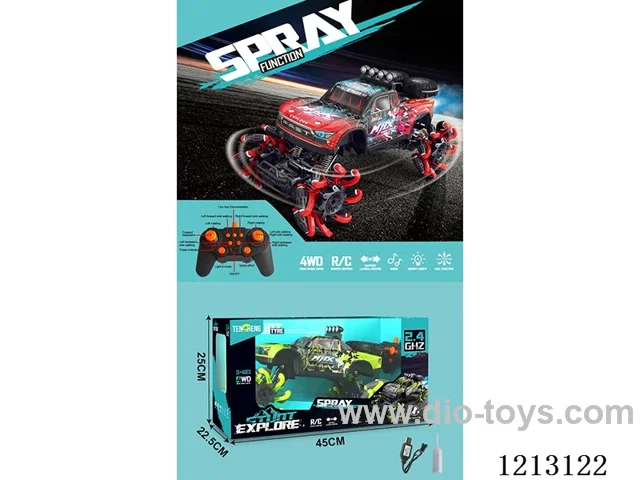 PVC car shell 13ch stunt car/including battery (multi-angle side lighting music/spray/automatic demonstration)