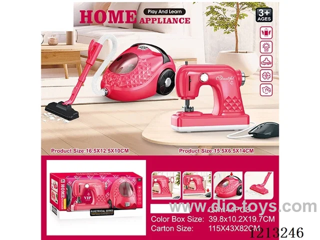 Small Appliances Combo - Sewing Machine: Lights/Analog Motion; Vacuum Cleaner: Lights/Rotating-Not Included 2*AA+2*AA