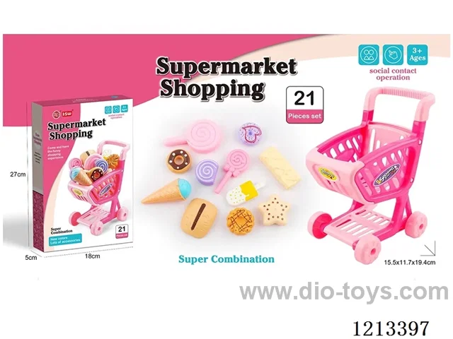 shopping cart with dessert 21PCS